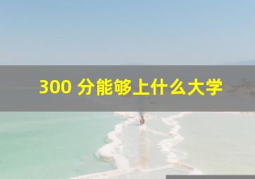 300 分能够上什么大学